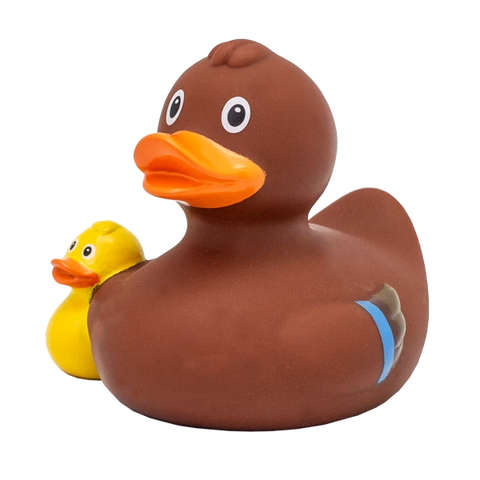 Lilalu-Bath Toy-Mummy Duck - Brown - www.toybox.ae