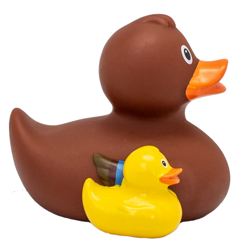 Lilalu-Bath Toy-Mummy Duck - Brown - www.toybox.ae