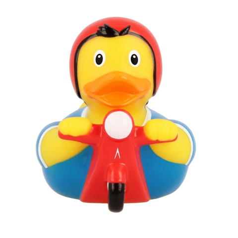 Lilalu-Bath Toy-Scooter Duck - red/Blue - www.toybox.ae