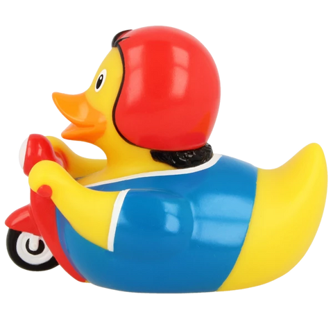 Lilalu-Bath Toy-Scooter Duck - red/Blue - www.toybox.ae