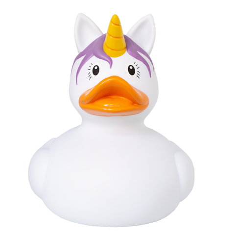 XXL Unicorn Duck, white 25 cm - design by LILALU - www.toybox.ae