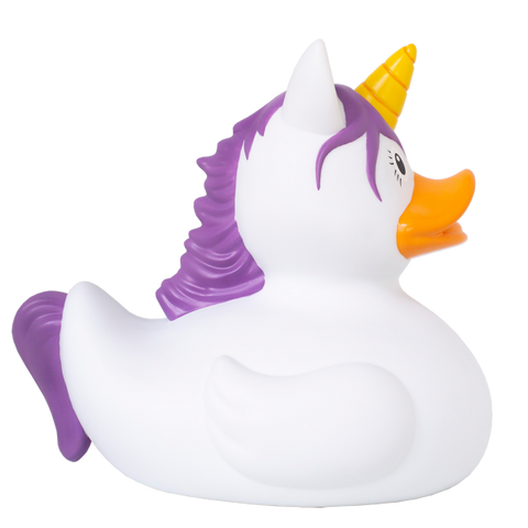 XXL Unicorn Duck, white 25 cm - design by LILALU - www.toybox.ae