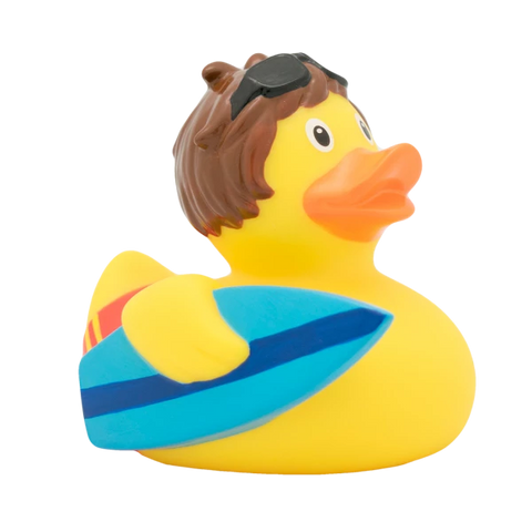 Lilalu-Bath Toy-Surfer Boy Duck - Yellow - www.toybox.ae