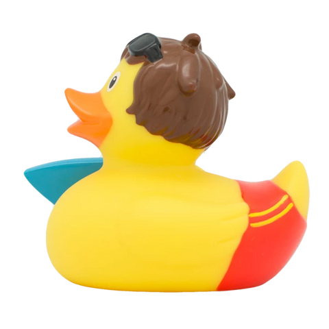 Lilalu-Bath Toy-Surfer Boy Duck - Yellow - www.toybox.ae