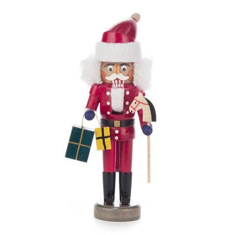 Nutcracker Santa Claus Red, 15cm, with Hobbyhorse and Presents - www.toybox.ae