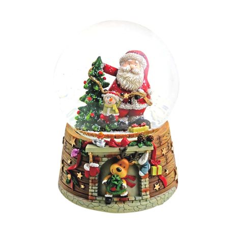 Snow globe Santa at Christmas tree - www.toybox.ae