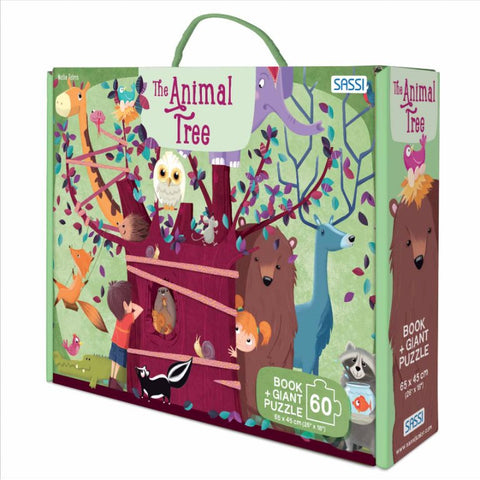 Sassi Giant Puzzle And Book The Animal Tree - www.toybox.ae